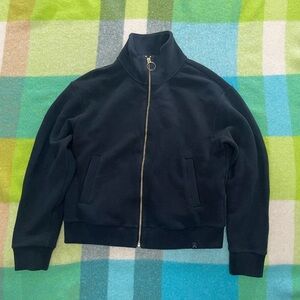 Varley Ribbed Full Zip Vine Black Sweater